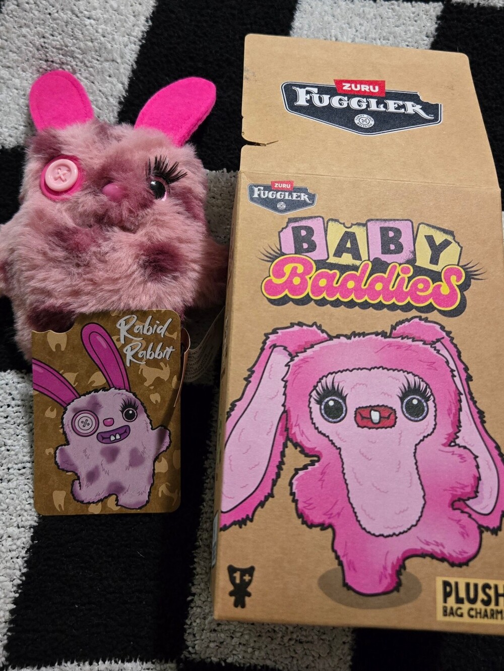 Fuggler Baby Baddies Keyrings Series 1 Collectible 5" Plush Toy Rabid Rabbit